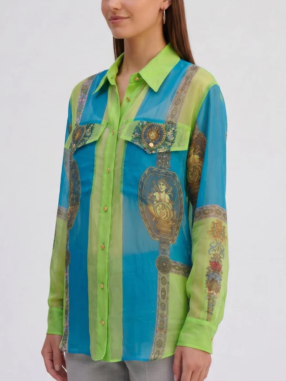 Vintage Versus Versace 1990s Shirt in Silk Organza